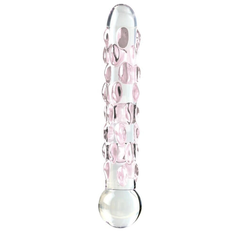 Icicles No. 7 Pembe Kabartmalı Cam Masaj Aleti