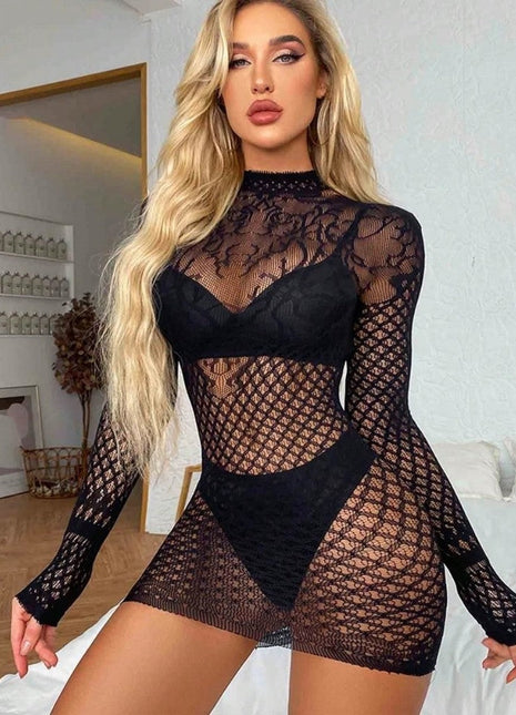 Vivaldy Dantelli Seksi Vücut Çorabı