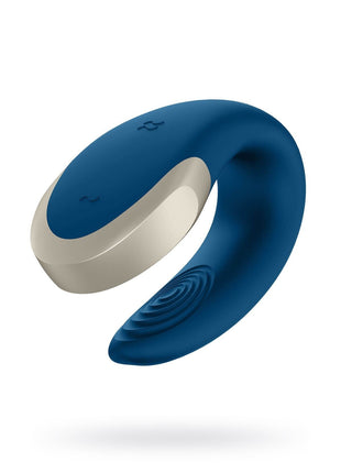 Double Love Connect App Blue Çiftler Için Mini Vibratöt, Silikon, Mavi, 18 Cm