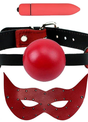 Erox Fetish Game Master Ball Gag Ağız Topu Vibratörlü Set-Kırmızı