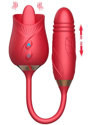Erox Tongue Rose Dil ve İleri Geri Hareketli Gül Vibratör