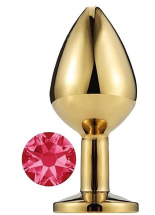 Erox Gold Large Pembe Kristal Taşlı Metal Anal Plug