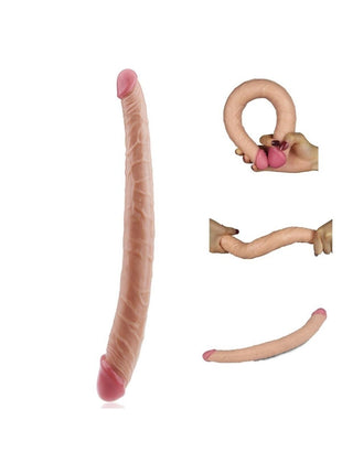 Dev Boyutlu 37 Cm Ultra Soft Çift Başlı Realistik Penis