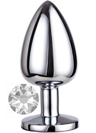 Erox Luxury Silver Beyaz Taşlı Küçük Metal Anal Plug