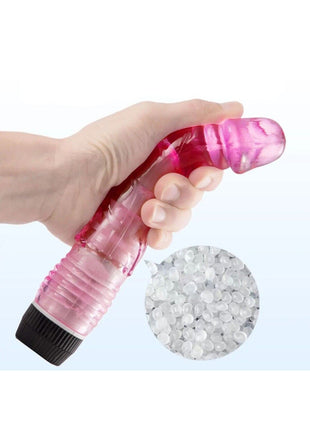 18 cm Multispeed Hızı Ayarlanabilir Jel Dokulu Pembe Realistik Dildo Vibratör