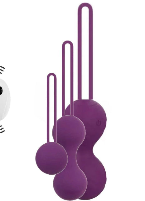 Erox Exuis Balls Set Uzaktan Kumanda Kegel Egzersiz Vibratörü Mor