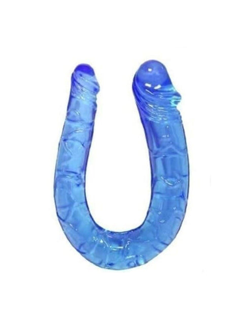 Double Mini Dildo 18 Cm Çift Taraflı Mavi Jel Penis
