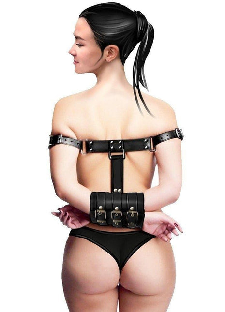 Erox Fetish Fantasy Series Leather Harness Arm Binder Bağlama Seti