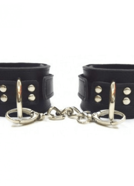 Fetish Love Game Leather Hand Cuffs Deri Kelepçe Siyah