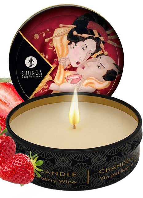 Shunga Mini Massage Candle Strawberry 30 Ml Erotik Masaj Mumu