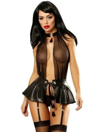 Erox Fantasy Wear Daria Deri Etekli Jartiyer Takım