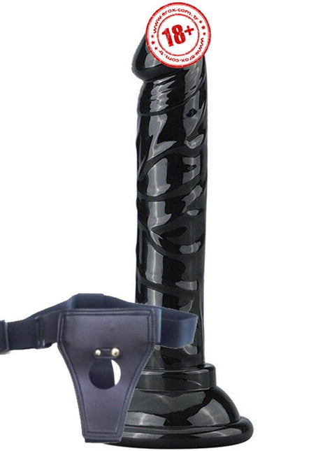 Erox Jelly Silicone 14.5 cm Anal ve Vajinal Kemerli Realistik Penis-Black