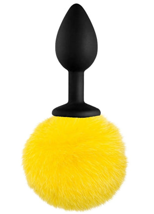 Erox Luxury Black Silicone Bunny Tail yellow Kuyruklu Anal Plug