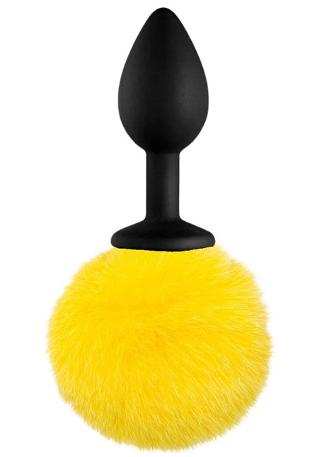 Erox Luxury Black Silicone Bunny Tail yellow Kuyruklu Anal Plug