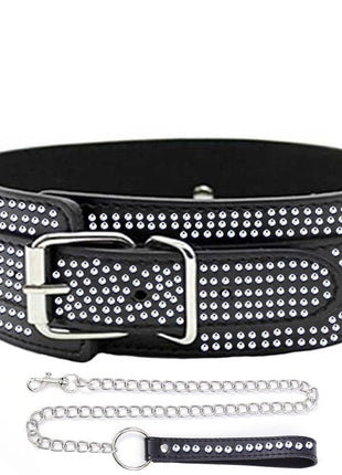Erox Fetish Fantasy Series Diamond Collar Taşlı Fetiş Tasma-Siyah