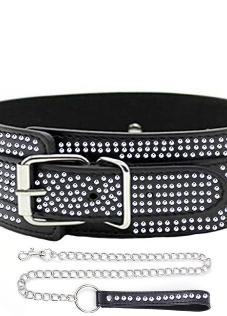 Erox Fetish Fantasy Series Diamond Collar Taşlı Fetiş Tasma-Siyah