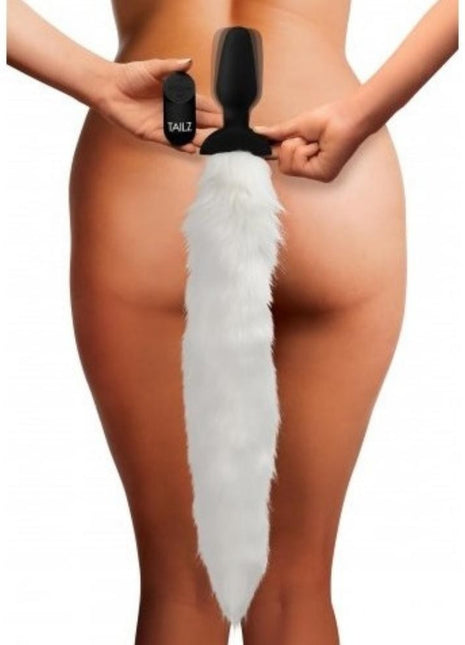 Xr Tailz Waggerz White Titreşimli Uzaktan Kumandalı Kuyruklu Anal Plug