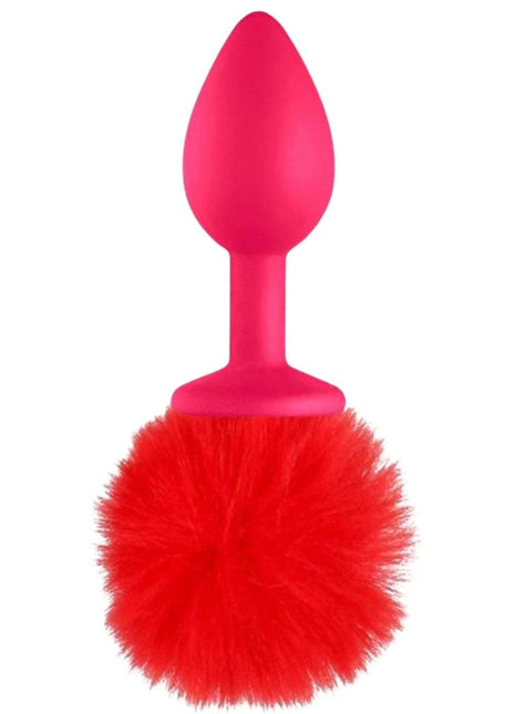 Erox Luxury Pink Silicone Bunny Tail Red Kuyruklu Anal Plug
