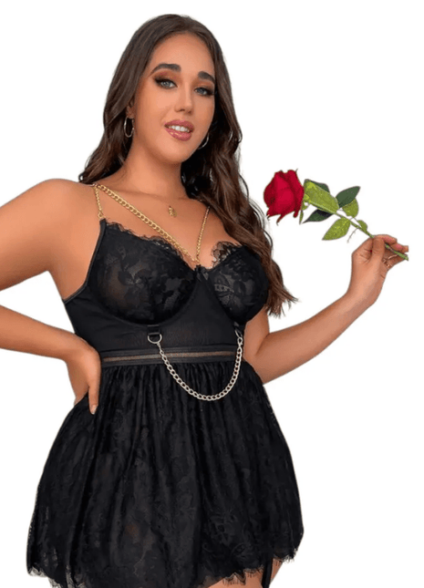 Erox Fantasy Wear Dantelli Mini Seksi Gecelik