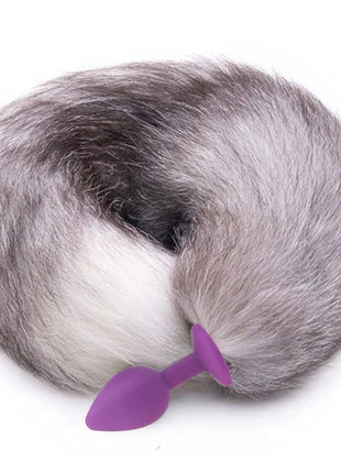 Erox Tail Tilki Kuyruklu Mor Silikon Anal Plug