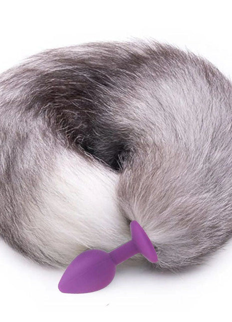 Erox Tail Tilki Kuyruklu Mor Silikon Anal Plug
