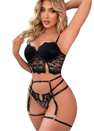 Erox Fantasy Wear Büstiyerli Seksi Sütyen Külot Takım