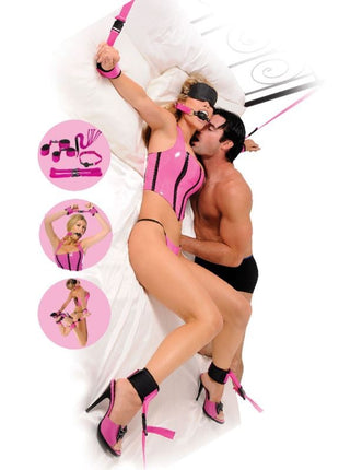 Erox Fetish Fantasy Series Çift Yönlü Yatak Kelepçe Pozisyon Seti-Pembe