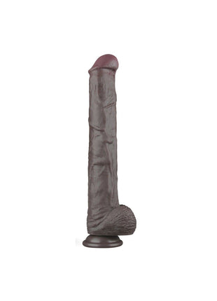 Lovetoy 37,5 cm Çift Katmanlı Bükülebilir Silikon Penis XXL (Siyah) Dildo