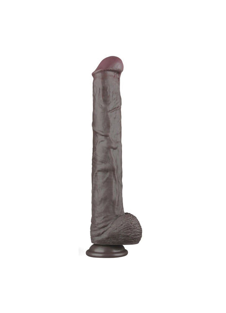 Lovetoy 37,5 cm Çift Katmanlı Bükülebilir Silikon Penis XXL (Siyah) Dildo