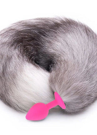 Erox Tail Tilki Kuyruklu Pembe Silikon Anal Plug