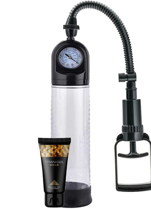 Erox World Men's Pump Dijital Mekanizmalı Manuel Penis Pompası ve Titan Gel