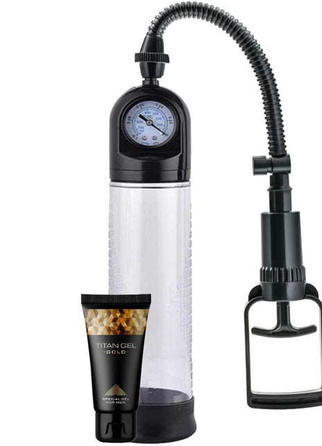 Erox World Men's Pump Dijital Mekanizmalı Manuel Penis Pompası ve Titan Gel