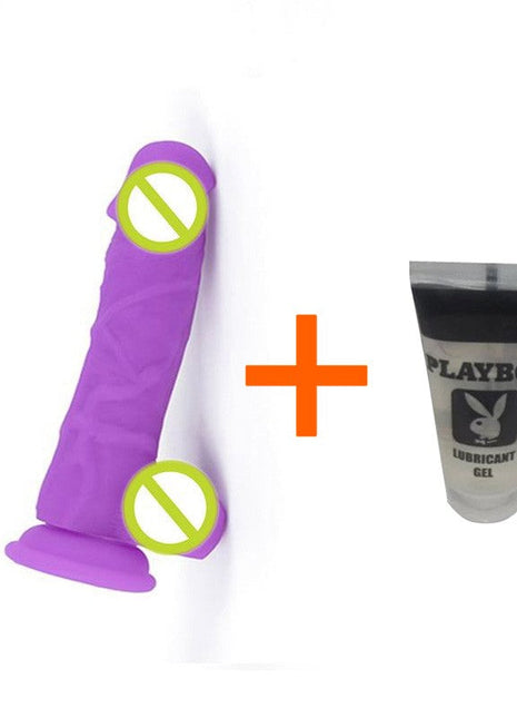 MeyraBest Medikal Silikon 19,5 Cm Yumuşak Jel Dildo Penis Mor