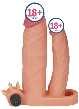Lovetoy Pleasure X Tender 2.5 cm Dolgulu Titreşimli Çift Taraflı Penis Kılıfı