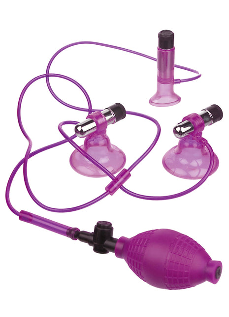 Pipedream Triple Suckers Titreşimli Emiş Yapabilen Gögüs,Vajina Pompası ve Vibratör