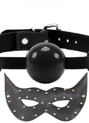Erox Fetish Game Master Ball Gag Ağız Topu ve Maske-Siyah