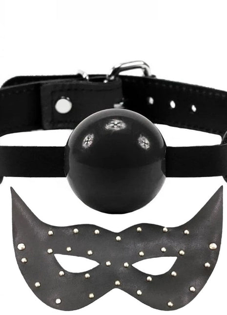 Erox Fetish Game Master Ball Gag Ağız Topu ve Maske-Siyah