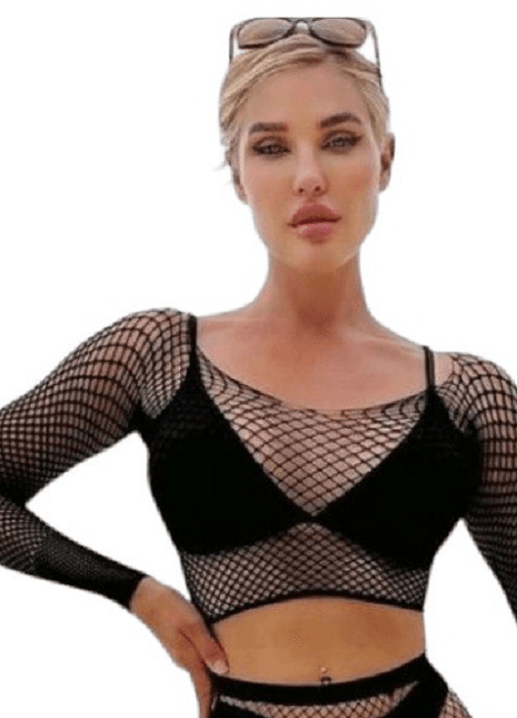 Erox Fantasy Wear File Çorap Büstiyer Takım Seksi Vücut Çorabı