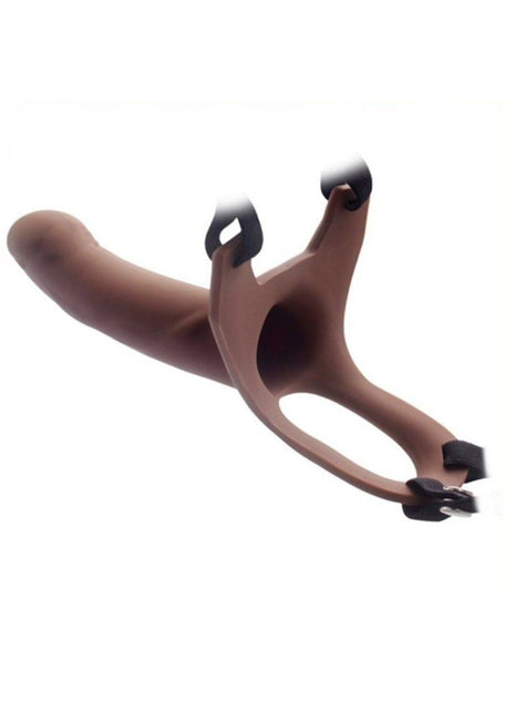 15 cm Slicone Strap-on Curved Dong Içi Boş Kemerli Penis Melez