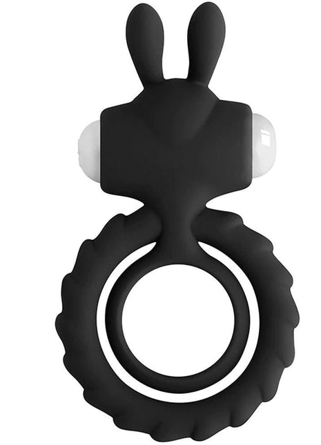 Erox Nuo Rabbit Klitoral Titreşimli Penis Halkası Siyah