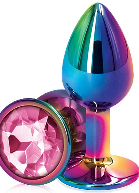 Erox Rainbow Hot Cooling Pink Medium Anal Metal Plug