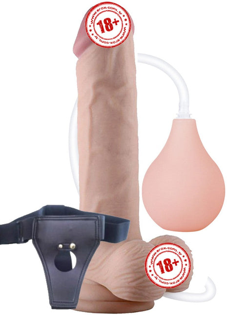 Lovetoy Soft Ejaculation Cock Dildo 23 Cm Kemerli Boşalabilir Realistik Penis LV316003