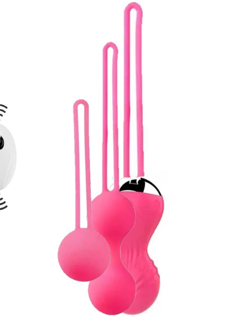 Erox Exuis Balls Set Uzaktan Kumanda Kegel Egzersiz Vibratörü Pink