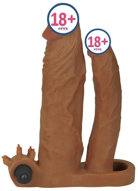 Lovetoy Pleasure X Tender 5 cm Dolgulu Titreşimli Çift Taraflı Penis Kılıfı