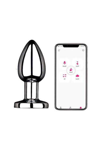 World Anal Play Telefon Uyumlu 10 Mod Metal Butt Plug Anal Vibratör-Medium