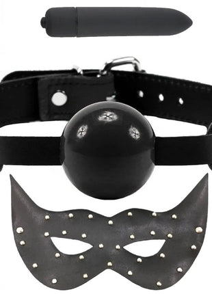Erox Fetish Game Master Ball Gag Ağız Topu Vibratörlü Set-Siyah