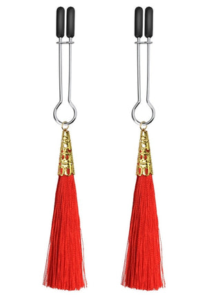 Lovetoy Glamor Tassel Nipple Clamp Kırmızı Göğüs Klipsi