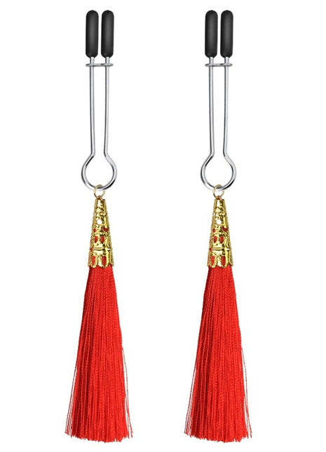 Lovetoy Glamor Tassel Nipple Clamp Kırmızı Göğüs Klipsi