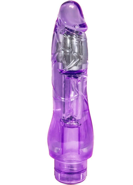 Erox Jelly Purple Vibratör 19 cm Jel Doku Titreşimli Penis