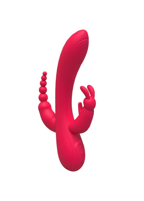 Üçlü Titreşimli Klitoral Vajinal ve Anal Vibratör-Pink